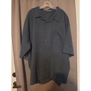 OSCAR Collection By Oscar 3XL Men's Blue Button Down Short‎ Sleeve Shirt